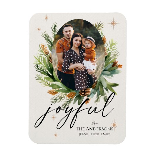 Magnet Flexible Photos de famille multiples Feuilles verts Joyeux  (Vertical)