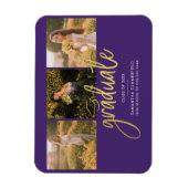 Magnet Flexible Photos de Graduation Purple Grad 2025 Faire-part (Vertical)