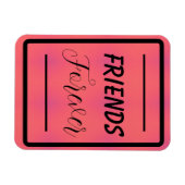 Magnet Flexible Phrase "Friends Forever" Arrière - plan rose et vi (Horizontal)