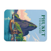 Magnet Flexible Phuket Thaïlande Beach Boat Voyage Souvenir (Horizontal)