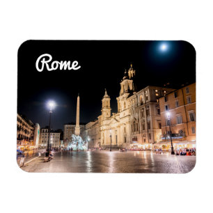 Magnet Flexible Piazza Navona la nuit en pleine lune - Rome