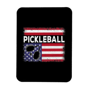 Magnet Flexible Pickleball American Flag Drôle amusant Pickleball