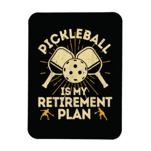 Magnet Flexible Pickleball drôle Mon plan de retraite Vintage