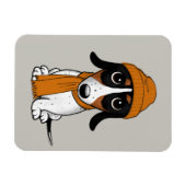 Magnet Flexible Piebald Dachshund Chien Hipster (Horizontal)