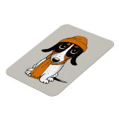 Magnet Flexible Piebald Dachshund Chien Hipster (Côté Gauche)