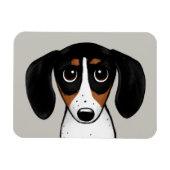 Magnet Flexible Piebald Dachshund mignon chien chiot (Horizontal)
