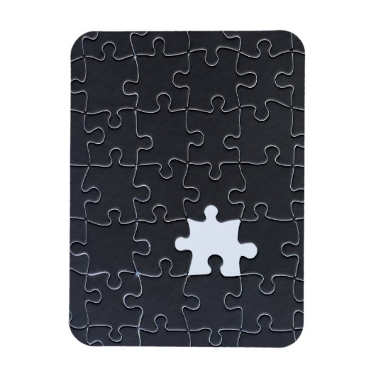 Magnet Flexible Pièce Jigsaw Puzzle manquante noir (Vertical)