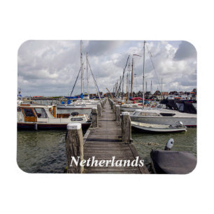 Magnet Flexible Pier with boats and yachts in Marken Netherlands M