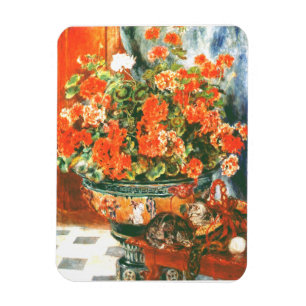 Magnet Flexible Pierre-Auguste Renoir Geraniums Et Chats