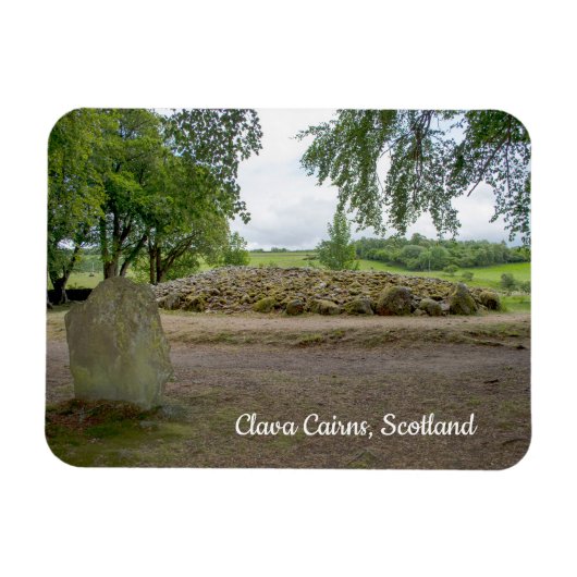 Magnet Flexible Pierre debout à Clava Cairns, Écosse (Horizontal)
