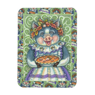 MAGNET FLEXIBLE PIG & ACORN PIE, MERCI FABRIQUÉ AVEC AMOUR