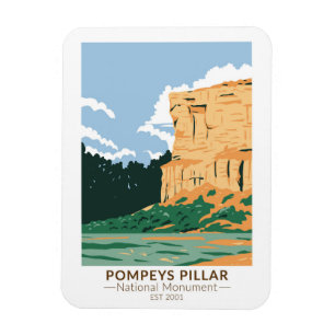 Magnet Flexible Pilier Pompeys Monument National Montana Vintage