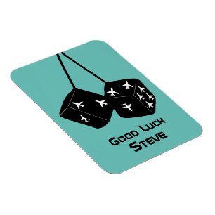 Magnet Flexible Pilote bonne chance Fuzzy Dice avion