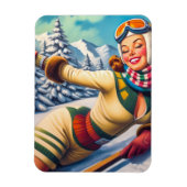 Magnet Flexible Pin Ski Vintage (Vertical)
