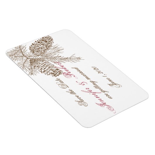Magnet Flexible Pine Cone Nature Mariage Enregistrer la date (Côté Droit)