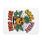 Magnet Flexible Pine Cool Soleil Chaud Vibes Rétro Ananas Été (Horizontal)