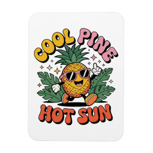 Magnet Flexible Pine Cool Soleil Chaud Vibes Rétro Ananas Été