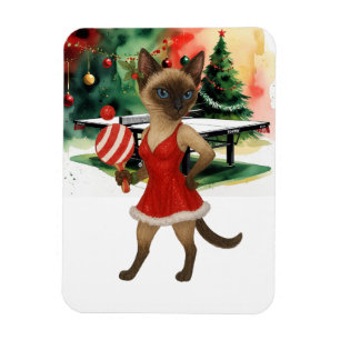 Magnet Flexible Ping Pong thème de Noël pour les amateurs de chats