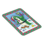MAGNET FLEXIBLE PINGOUIN DE NOËL FRAÎCHE EN VERT, VACANCES (Côté Droit)