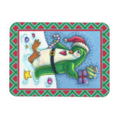 MAGNET FLEXIBLE PINGOUIN DE NOËL FRAÎCHE EN VERT, VACANCES (Horizontal)
