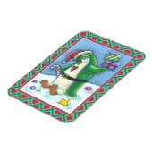 MAGNET FLEXIBLE PINGOUIN DE NOËL FRAÎCHE EN VERT, VACANCES (Côté Gauche)