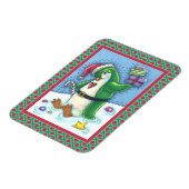 MAGNET FLEXIBLE PINGOUIN DE NOËL FRAÎCHE EN VERT, VACANCES (Côté Gauche)