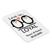 Magnet Flexible Pingouin Love aimant personnalisé (Côté Droit)
