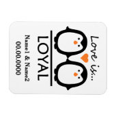 Magnet Flexible Pingouin Love aimant personnalisé (Horizontal)