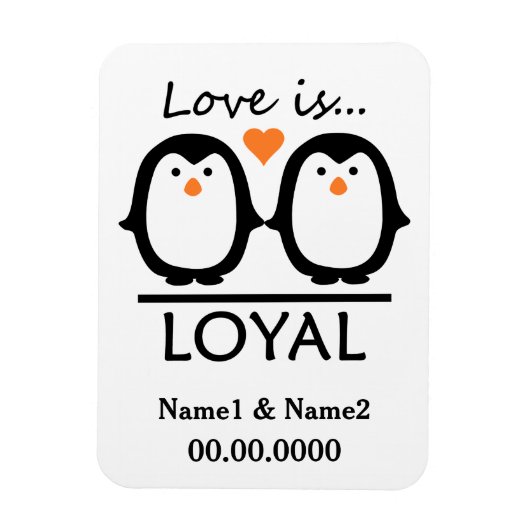 Magnet Flexible Pingouin Love aimant personnalisé (Vertical)