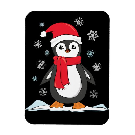 Magnet Flexible Pingouin mignon de Noël (Vertical)