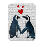 Magnet Flexible Pingouins Avec Coeurs D'Amour (Vertical)
