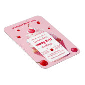 Magnet Flexible Pink Baby First Cherry & Cupcake Anniversaire (Côté Droit)