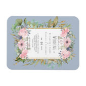 Magnet Flexible Pink Blush Floral Sage Greenery Wedding (Horizontal)