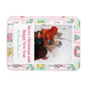 Magnet Flexible Pink & Green Nutcracker Custom Christmas Photo  (Horizontal)