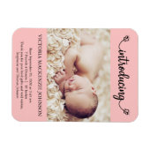 Magnet Flexible Pink Introduit Les Papillons De Naissance De Fille (Horizontal)