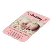 Magnet Flexible Pink Introduit Les Papillons De Naissance De Fille (Côté Gauche)