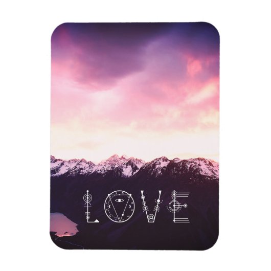 Magnet Flexible *~* Pink & Lavender Sky Purple Mountains Photo (Vertical)