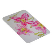 Magnet Flexible Pink Lilies Aquarelle Carte d'anniversaire (Côté Droit)