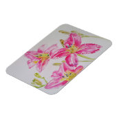 Magnet Flexible Pink Lilies Aquarelle Carte d'anniversaire (Côté Gauche)