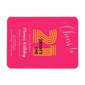 Magnet Flexible Pink Minimalist Girly 21st Birthday Invitation (Horizontal)