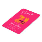 Magnet Flexible Pink Minimalist Girly 21st Birthday Invitation (Côté Gauche)
