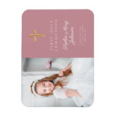 Magnet Flexible Pink Modern Girl First Holy Communion Photo (Vertical)