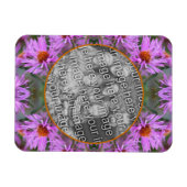 Magnet Flexible Pink New England Aster Flowers Ajouter Votre Photo (Horizontal)