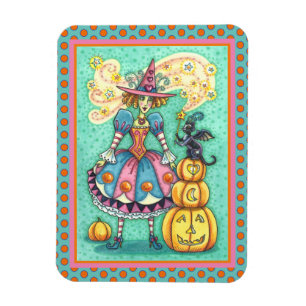 MAGNET FLEXIBLE PINK PARTY WITCH EST HALLOWEEN MAGIQUE, CHAT NOIR