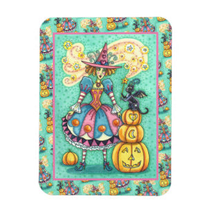 MAGNET FLEXIBLE PINK PARTY WITCH EST HALLOWEEN MAGIQUE, CHAT NOIR