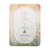 Magnet Flexible Pink Shades Delicate Romantic Wildflowers Field (Vertical)