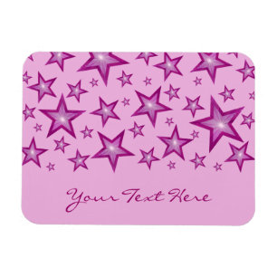 Magnet Flexible Pink Stars 'Your Text' flexible aimant rose pâle r