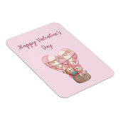 Magnet Flexible Pink Valentine's Day en peluche ours montgolfière  (Côté Droit)
