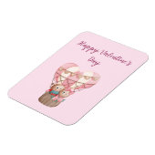 Magnet Flexible Pink Valentine's Day en peluche ours montgolfière  (Côté Gauche)