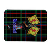Magnet Flexible Piper écossais sur tartan (Horizontal)